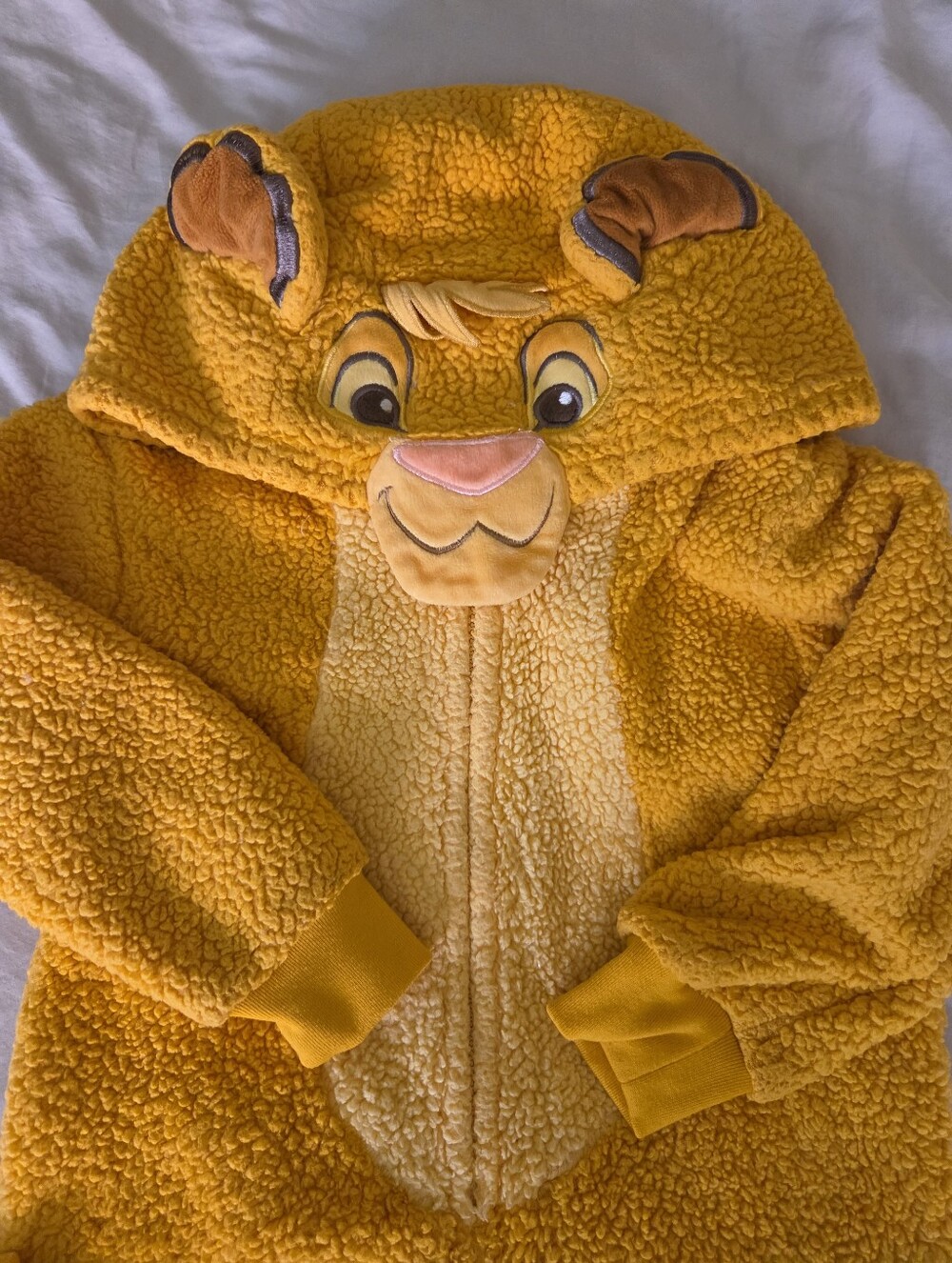 Disney Yellow Simba Plush Hooded One-Piece Footie